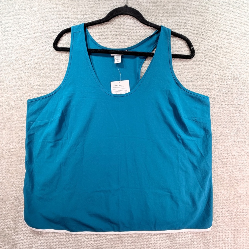 Athleta Journey Tank Featherweight Stretch XL Teal Blue Racerback Activewear
